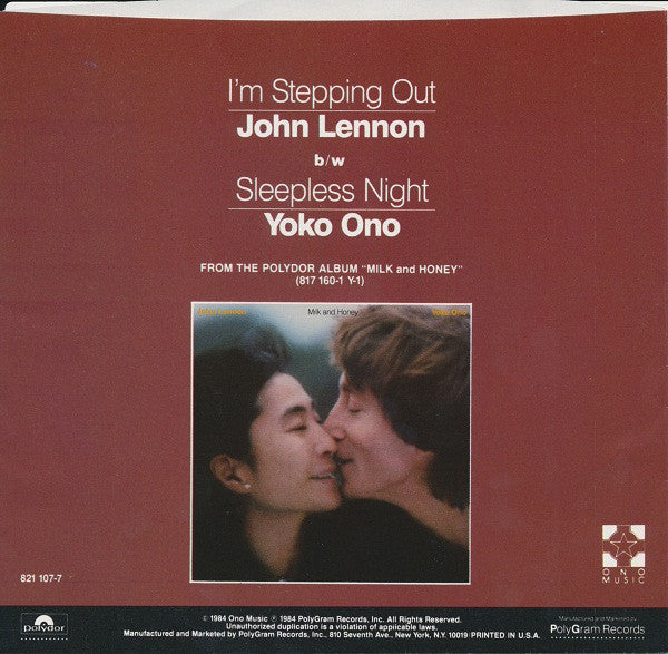 John Lennon : I'm Stepping Out (7", Single, Styrene, 19 )
