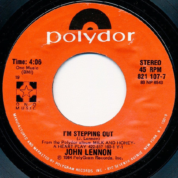 John Lennon : I'm Stepping Out (7", Single, Styrene, 19 )
