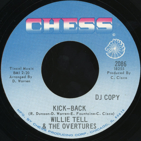 Willie Tell & The Overtures : Kick-Back / The Soul Ranger (7", Promo)