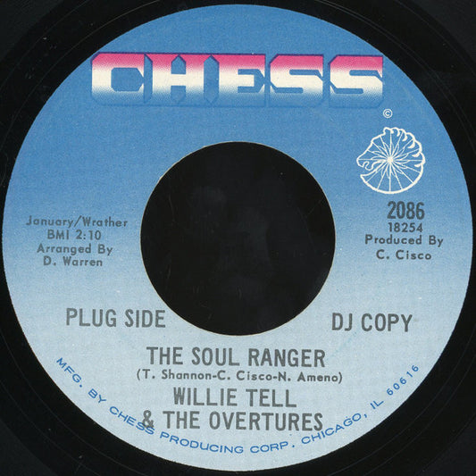 Willie Tell & The Overtures : Kick-Back / The Soul Ranger (7", Promo)
