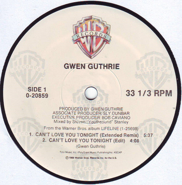 Gwen Guthrie : Can't Love You Tonight (12", Maxi, SRC)