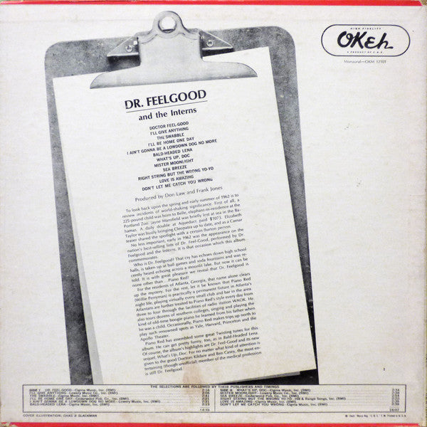 Dr. Feelgood & The Interns : Dr. Feelgood And The Interns (LP, Album, Mono)