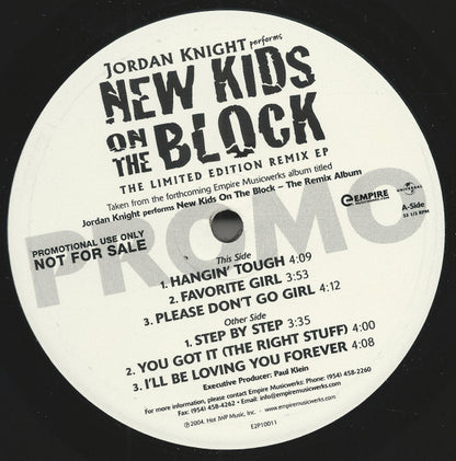 Jordan Knight : Jordan Knight Performs New Kids On The Block (The Limited Edition Remix EP) (12", Promo)