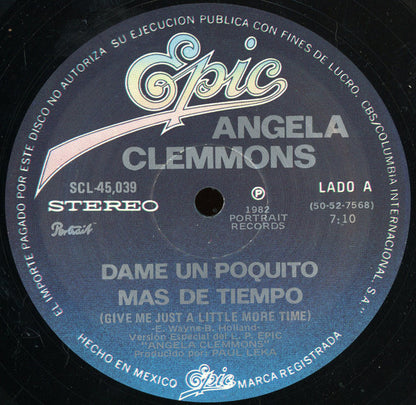 Angela Clemmons : Dame Un Poquito Mas De Tiempo - Give Me Just A Little More Time (12", Ltd, Bla)