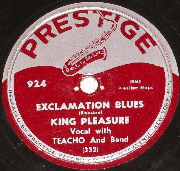 King Pleasure With Teacho Wiltshire Orchestra : Moody Mood For Love / Exclamation Blues  (Shellac, 10")