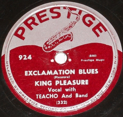 King Pleasure With Teacho Wiltshire Orchestra : Moody Mood For Love / Exclamation Blues  (Shellac, 10")