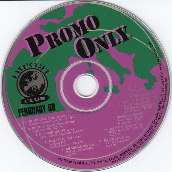 Various : Promo Only Import Club February 99 (CD, Comp, Promo)