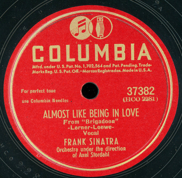 Frank Sinatra : Almost Like Being In Love / There But For You Go I (Shellac, 10")