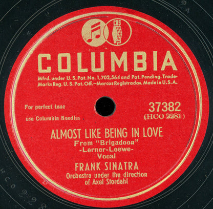 Frank Sinatra : Almost Like Being In Love / There But For You Go I (Shellac, 10")
