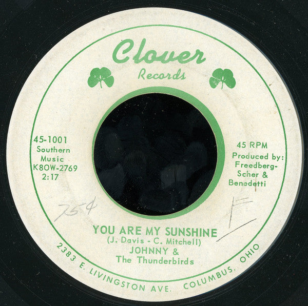 Johnny & The Thunderbirds : They Say / You Are My Sunshine (7", Single)