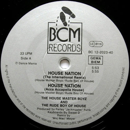 The Housemaster Boyz And The Rude Boy Of House : House Nation (12")