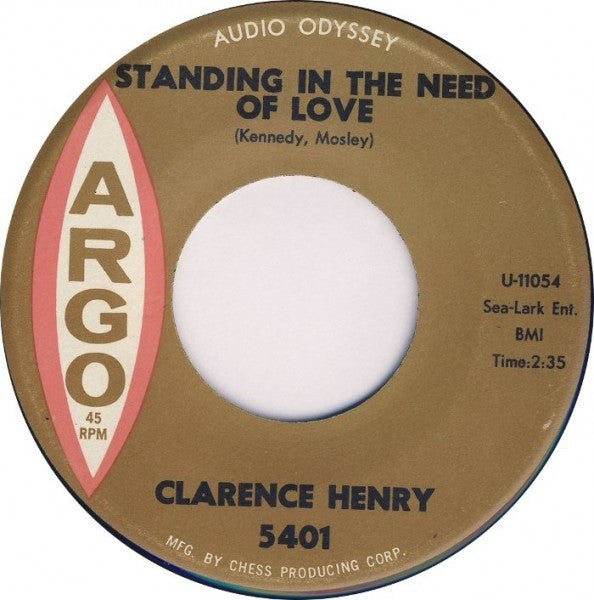 Clarence "Frogman" Henry : On Bended Knees / Standing In The Need Of Love (7")