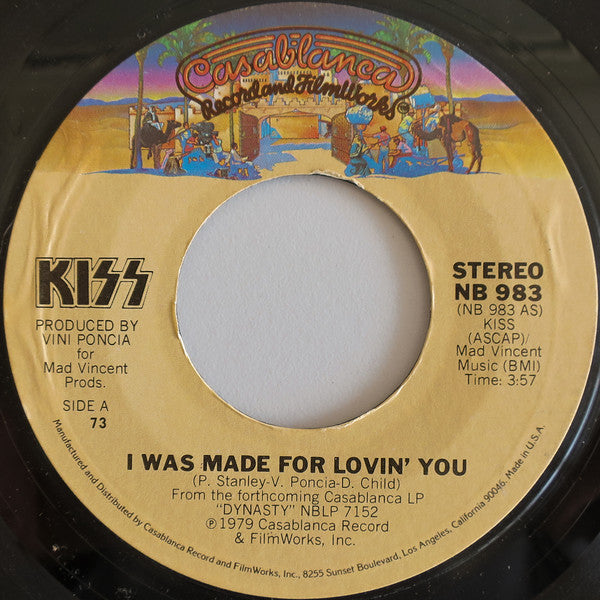 Kiss : I Was Made For Lovin' You (7", Single, Styrene, 73 )