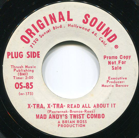 Mad Andy's Twist Combo : X-Tra, X-Tra- Read All About It (7", Promo, Styrene)