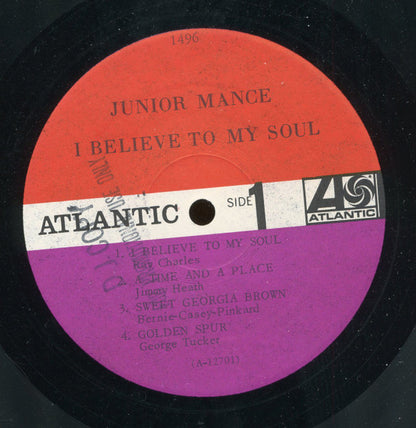 Junior Mance : I Believe To My Soul (LP, Album, Mono)