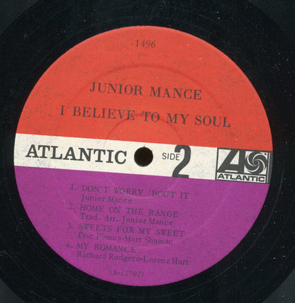 Junior Mance : I Believe To My Soul (LP, Album, Mono)