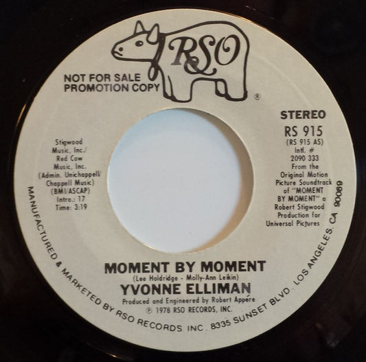 Yvonne Elliman : Moment By Moment (7", Single, Promo, Styrene)