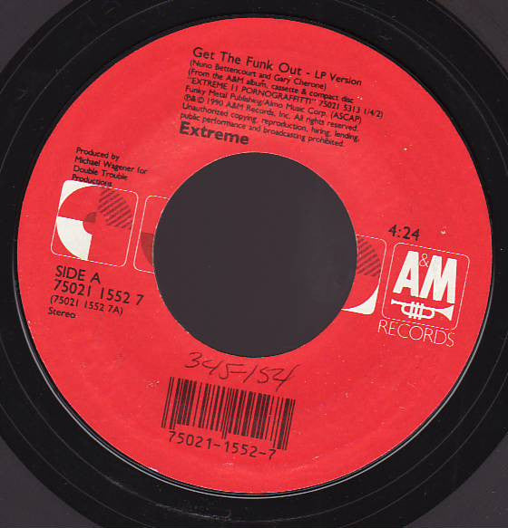 Extreme (2) : Get The Funk Out / More Than Words (7", Single, Styrene)