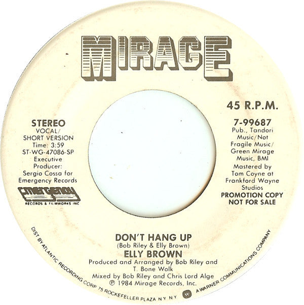 Elly Brown : Don't Hang Up (7", Promo, SP )