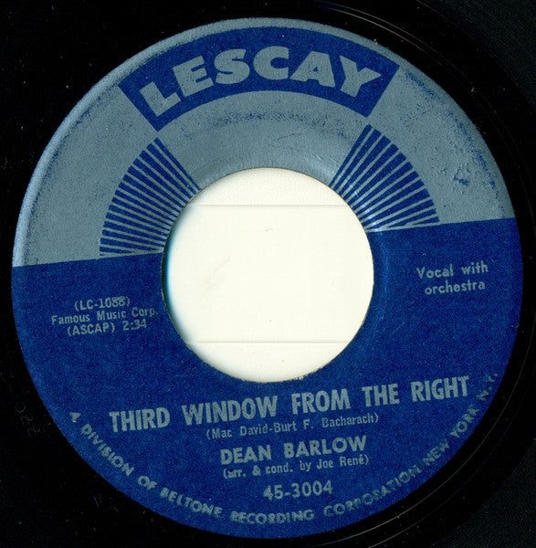 Dean Barlow : Third Window From The Right / Baby Doll (7", Single)