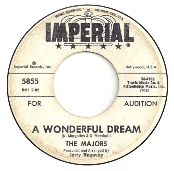The Majors : A Wonderful Dream / Time Will Tell (7", Promo)
