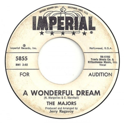 The Majors : A Wonderful Dream / Time Will Tell (7", Promo)