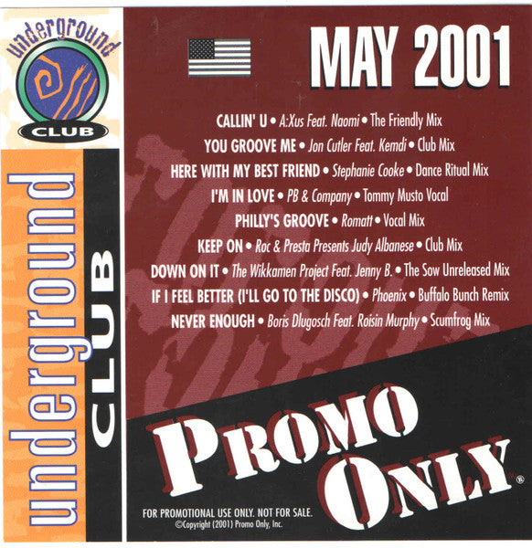 Various : Promo Only Underground Club: May 2001  (CD, Comp, Promo)
