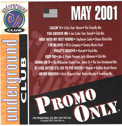 Various : Promo Only Underground Club: May 2001  (CD, Comp, Promo)