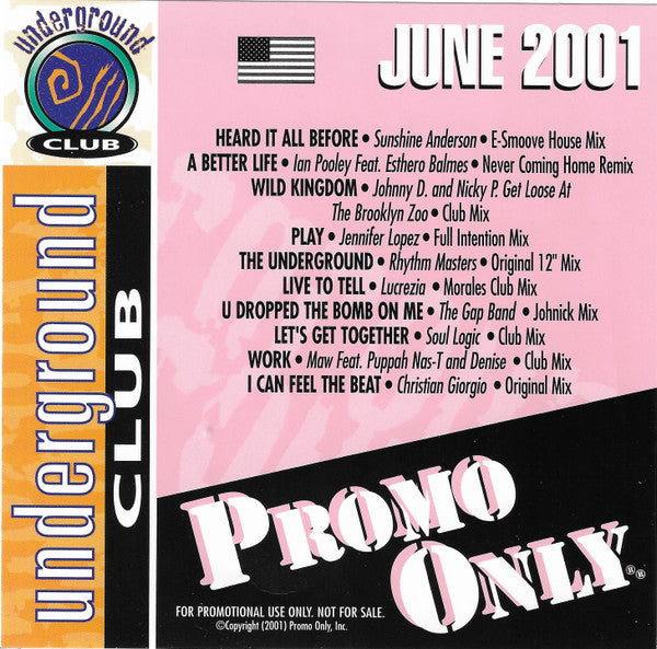 Various : Promo Only Underground Club: June 2001  (CD, Comp, Promo)