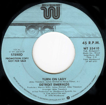 Detroit Emeralds : Turn On Lady (7", Mono, Promo)