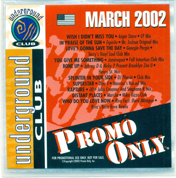 Various :  Promo Only Underground Club: March 2002 (CD, Comp, Promo)