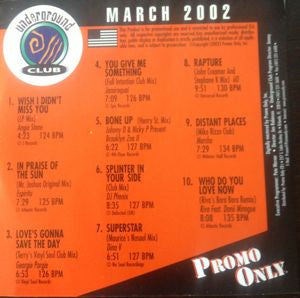 Various :  Promo Only Underground Club: March 2002 (CD, Comp, Promo)