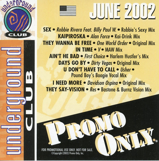 Various : Promo Only Underground Club: June 2002 (CD, Comp, Promo)