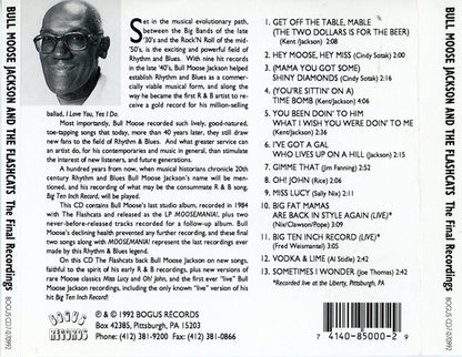 Bull Moose Jackson & The Flashcats : The Final Recordings  (CD, Album)
