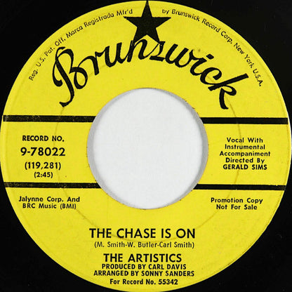 The Artistics : The Chase Is On (7", Single, Promo)
