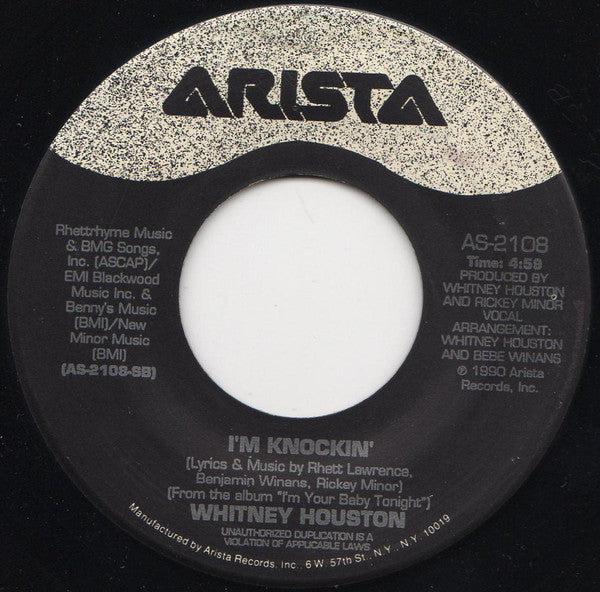 Whitney Houston : I'm Your Baby Tonight (7", Single)