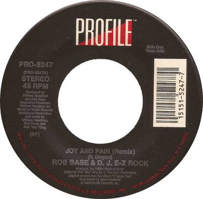 Rob Base & DJ E-Z Rock : Joy And Pain (Remix) (7")