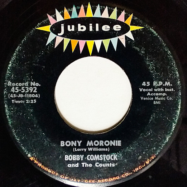 Bobby Comstock & The Counts : Bony Moronie (7")