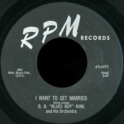 B.B. King Orchestra : I Want To Get Married / Troubles, Troubles, Troubles  (7", Single)