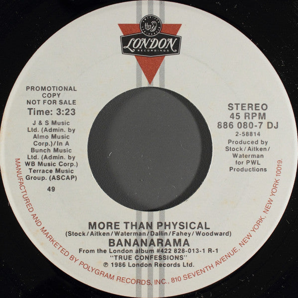 Bananarama : More Than Physical (7", Promo)