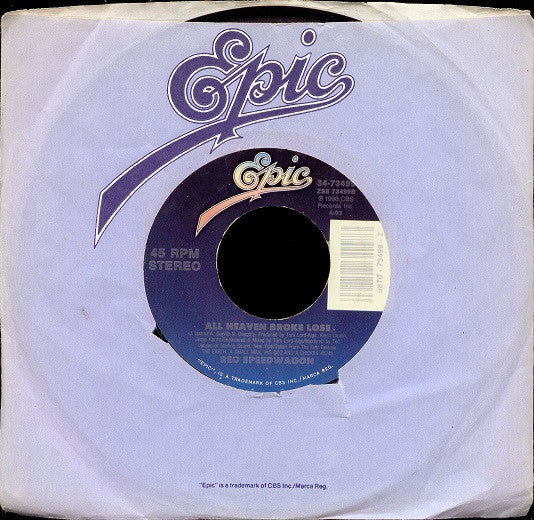 REO Speedwagon : Live It Up / All Heaven Broke Loose (7", Single, Styrene)