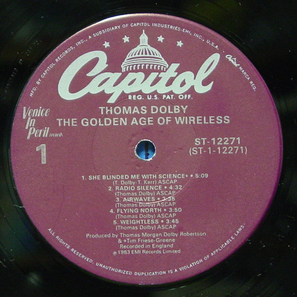 Thomas Dolby : The Golden Age Of Wireless (LP, Album, M/Print, RP, Win)
