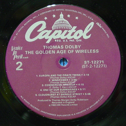 Thomas Dolby : The Golden Age Of Wireless (LP, Album, M/Print, RP, Win)