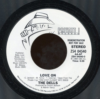 The Dells : Love On (7", Promo, Styrene)