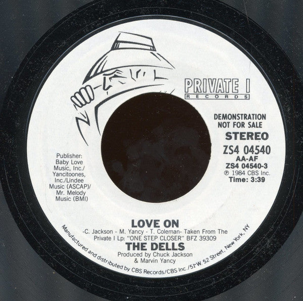 The Dells : Love On (7", Promo, Styrene)