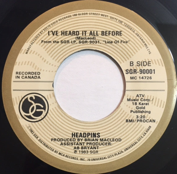 Headpins : Just One More Time (7", Glo)
