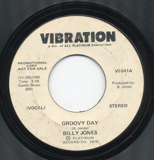 Billy Jones : Groovy Day (7", Single, Promo)