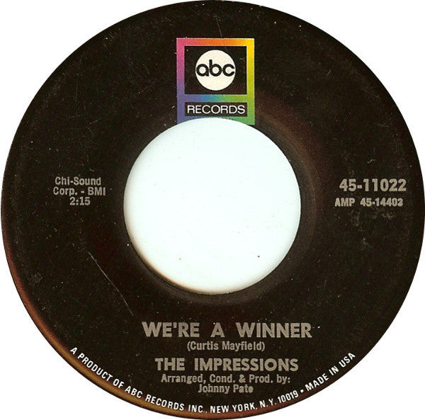 The Impressions : We're A Winner / It's All Over (7", Single)