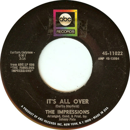 The Impressions : We're A Winner / It's All Over (7", Single)