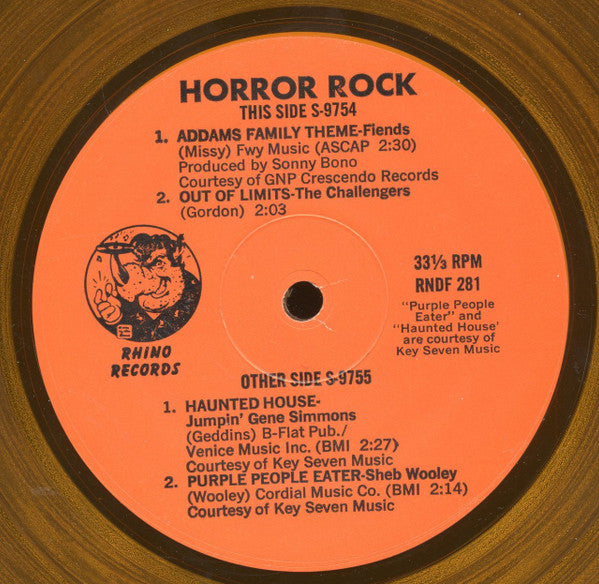 Various : Horror Rock Classics (7", Shape, Comp, Ora)